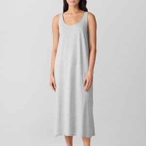 NWT Eileen Fisher Gray Sleeveless White Striped Women’s Dress $108